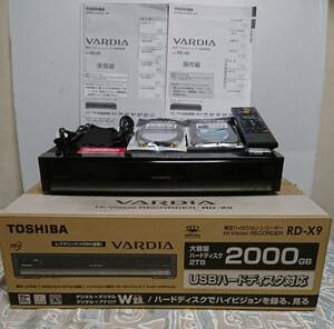 ★元箱付 豪華装備の完動美品 RD機の最高峰 第９代フラッグシップ機 東芝 RD-X9 W録 ダビ10対応 ２TB 専用リモ 取説付 フルメンテ済 代-79