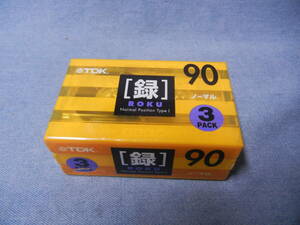 TDK　RK-90X3　カセットテープ　ROKU録　90　3パック　未使用　未開封