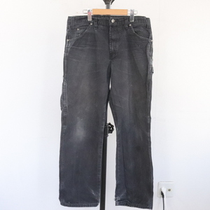 a235 2000年代製 Dickies ディッキーズ ペインターパンツ■00s 約Lサイズ 黒 ブラック ダック ワーク アメカジ ストリート 古着 古着卸 90s