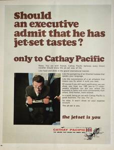 稀少！1968年キャセイパシフィック航空広告/Cathay Pacific/エアライン/旅行/観光/22