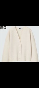 未使用/ユニクロ/ ミラノリブニット　カーディガン　オフホワイト　160cm キッズ　ガールズ　UNIQLO