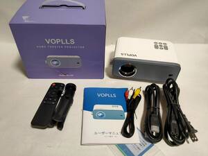 【一円スタート】VOPLLS プロジェクター 小型 12000lm ホームプロジェクター 1080PフルHD対応 1円 HAM01_2349