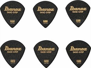 Ibanez 滑り止め素材を使用したピック Grip Wizard Series Sand Grip Pick 【HEAVY】 6枚パック ブラ