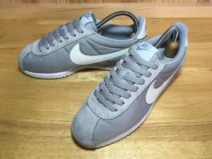 NIKE ナイキ CLASSIC CORTEZ クラシック ナイロン コルテッツ グレー×白 2016年製 24.5cm Used 検 VNTG ワッフル LDV スニーカー