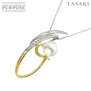 タサキ TASAKI 白蝶真珠 11.1mm ダイヤ 0.30ct ネックレス 61cm K18 WG ホワイトゴールド 750 田崎真珠 Pearl Necklace 90219606