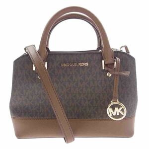 Michael Kors マイケルコース 35T9GS7S1B シグネチャー ロゴ 総柄 2WAY ショルダー ハンド バッグ ブラウン系【中古】