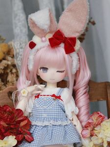 BJDドール用カチューシャ MDD/kumako/DD/SDサイズ通用 全6色 8-9インチ 髪飾り ウサギ 撮影道具 球体関節人形 doll