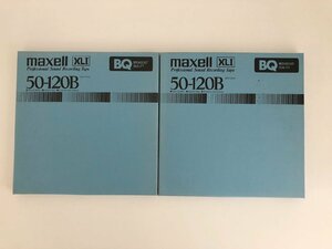 オープンリールテープ 10号 MAXELL 50-120B XLⅠ BQ メタルリール MR-10 元箱付き 2本セット 使用済み 現状品 (501-2)