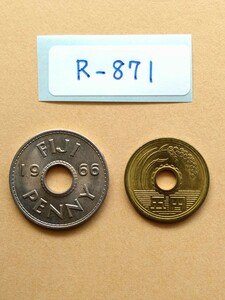 外国コイン　フィジー　 (Rー８７１)　ペニー硬貨　１９６６年