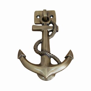 イカリのドアノッカー ドアノック 玄関 真鍮製 アンティーク調 碇 錨 アンカー anchor ウオールデコレーション 【メール便OK】370920