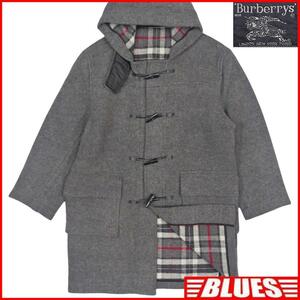 即決★英国製 BURBERRY★メンズXS 廃版 ダッフルコート バーバリーズ ノバチェック グレー ロングコート アウター トグルボタン