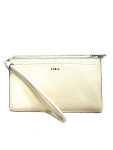 【未使用】【新古品】FURLA フルラ　ホワイト　ポーチ　レザー