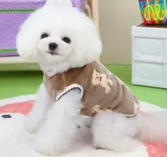 【新品】犬服　冬　秋　ベスト　くま　カワイイ　ふわふわ　防寒着　柔らかい