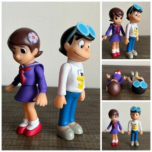 昭和レトロ パイロットエース ど根性ガエル ひろし＆京子ちゃん ソフビ ピョン吉 検パーマン 藤子不二雄 鉄腕アトム 鉄人 旧バンダイ 