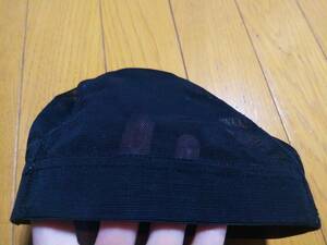 水泳帽 メッシュキャップ スイミングキャップ Mサイズ キッズサイズ 黒色 ブラック　USED