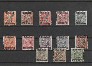 ドイツ ビュルテンベルク 1919 公用 加刷 未使用 まとめ 外国切手