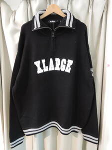 X-LARGE XLARGE エクストララージ ARCH LOGO HALF ZIP PULLOVER KNIT 黒 XLサイズ 最新人気商品 値下げしました！