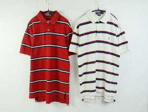 B625/POLO by Ralph Lauren/ポロラルフローレン/半袖ポロシャツ/ボーダー柄/古着/ポロ/メンズ/Mサイズ/2点セット