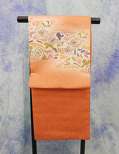（13）名古屋帯　未使用 Unused　リサイクル　着物　辻が花　正絹 SILK　仕立て済み　Japanese Kimono belt