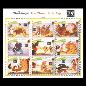 ■セントビンセント切手　ディズニー / 三匹の子ぶた　9種シート　/ 子豚