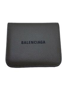 BALENCIAGA◆2つ折り財布/レザー/GRY/無地/メンズ/594216・1660・0・555583