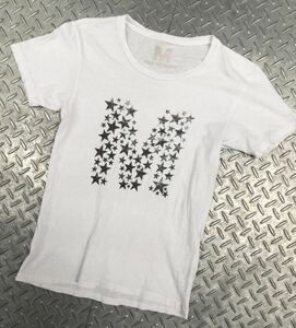 M エム スター ロゴ Tシャツ 日本製 ホワイト 星柄 XS
