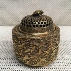 千鶴亀薫香炉  銅製   工芸品  美術品   置物