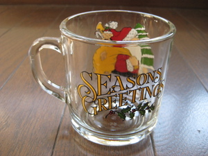 ☆美品 ファイヤーキング ガラスマグ マグカップ サンタクロース SEASONS GREETINGS クリスマス