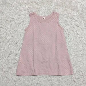 【送料無料】無印良品　ノースリーブ　ワンピース　90㎝　ピンク　ドット　水玉　ベビー　子供服