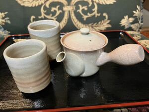 萩焼 急須 夫婦 茶碗 セット 食器 皿 茶道具 骨董品 昭和レトロ 山口