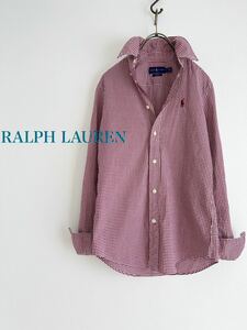 【2点以上で送料無料】RALPH LAUREN ラルフローレン ギンガムチェックシャツ ボルドー レディース