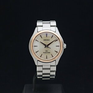 1円～ 美品 SEIKO セイコー GS グランドセイコー SBGX004 9F61-0A20 SS・K18PG メンズ 年差クォーツ ゴールド文字盤 箱取 定価31.5万