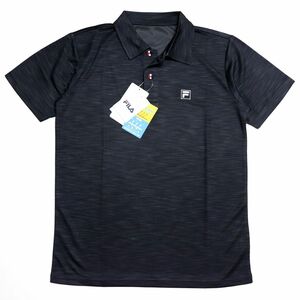 ●送料390円可能商品 フィラ FILA 新品 メンズ 吸水速乾 UVCUT スポーツ 半袖 ポロシャツ 黒 Lサイズ [414342-BK-L]一 三 弐★QWER