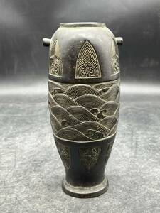 r6041920 花瓶 銅製 古銅 時代物 置物 花入 花器 
