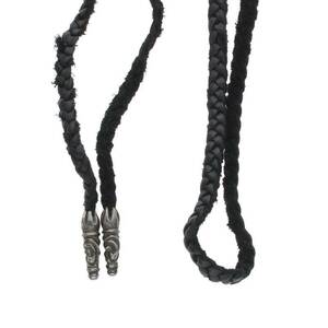 クロムハーツ Chrome Hearts LEATHER BRAID/スクロールレザーブレード シルバーネックレス 中古 OS06