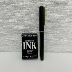 ★☆ PLATIUM 14k 万年筆　黒　ブラック　文房具　筆記用具　カートリッジインク付き　現状品#2286☆★