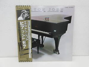 LPレコード　「HERE AND THERE」　ELTON JOHN　エルトン・ジョン　IFS-80535　帯付