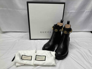 箱付き/袋付き/GUCCI/ショートブーツ/ブラック/ビジュー/550036/サイズ 37 1／2