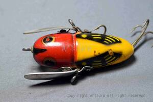 VINTAGE wooden LURE HEDDON CRAZY CRAWLER #2120 2 1/2" 3/5OZ C1949 （8320-31） OLDLURE #ARTLURE_VINTAGE ＃ヴィンテージルアー　