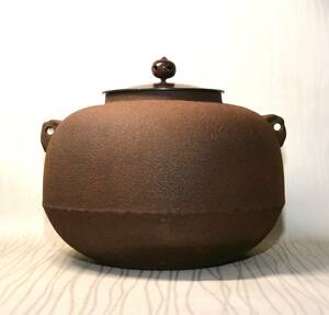 4◆初荷です ◆茶道具 丸釜 銅蓋 風炉釜 ◆未使用美品 煎茶道具