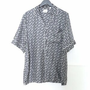 BURBERRY 21SS モノグラムプリントシャツ グレー Mサイズ 8048746/71E バーバリー 半袖シャツ