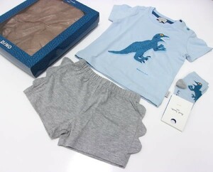 新品★Paul Smith BABY★ポールスミス ベビー DINO★Tシャツ＆パンツ＆ソックス★ギフトセット★恐竜★6M★ブルー