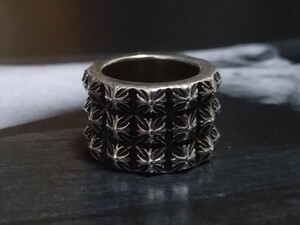 【STERLING SILVER】CH CROSS TRIPLE PETE PUNK RING/トリプルピートパンクリング17号