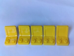 レゴ　LEGO　シート　座席　椅子　いす　5個セット　黄色　車、運転席　パーツ　 