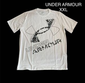 新品 正規品【UNDER ARMOUR/アンダーアーマー】 メンズ UAテック ショートスリーブTシャツ エクストララージロゴ◆XXL◇ホワイト 半袖T