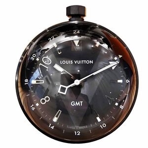 ルイヴィトン LOUIS VUITTON Q1Q000 タンブール GMT テーブルクロック 置き時計 クォーツ 稼働品 黒 オールブラック その他