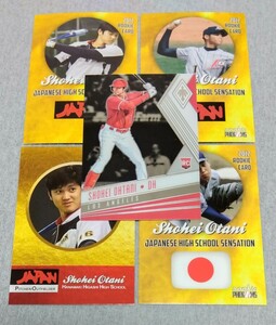 大谷翔平, RC, ルーキーカード, 5枚セット, 2012 GOLD RC, 2021 ROOKIE CARD, JAPANESE HIGH SCHOOL SENSATION, 花巻東高校, WBC, PANINI