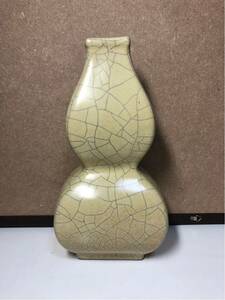 【聚寶堂】宋時代 哥窯 葫蘆瓶 J-16