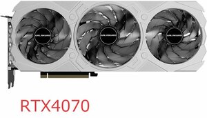 玄人志向 NVIDIA GeForce RTX4070 搭載 グラフィックボード GDDR6X 12GB 搭載モデル GK-RTX4070-E12GB/WHITE/TP 2024/2~保証有