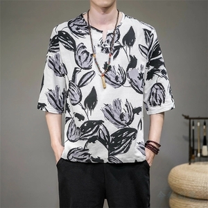 半袖tシャツ メンズ 総柄 tシャツ 七分袖tシャツ カジュアル 大きいサイズ 夏/XL :style2 DJ183